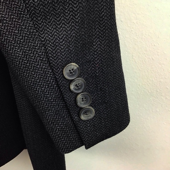 Turnbury Charcoal Gray Herringbone Classic Notch Lapel Sport Coat | 38R - Picture 7 of 14